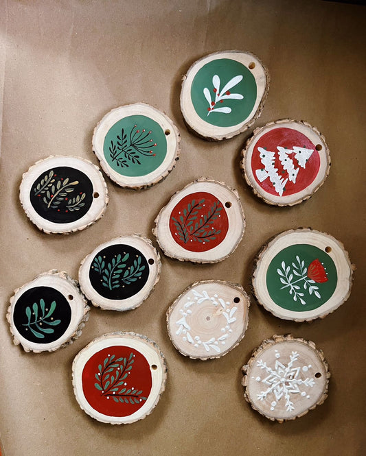 Hand-Painted Wall Hanging Wood Slice